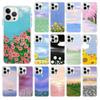 Hand Painted Flower Sceneary Phone Case for iPhone 14 13 12 11 Pro MAX X XS Max XR Mini SE2022 6S 7 8 Plus Black Case