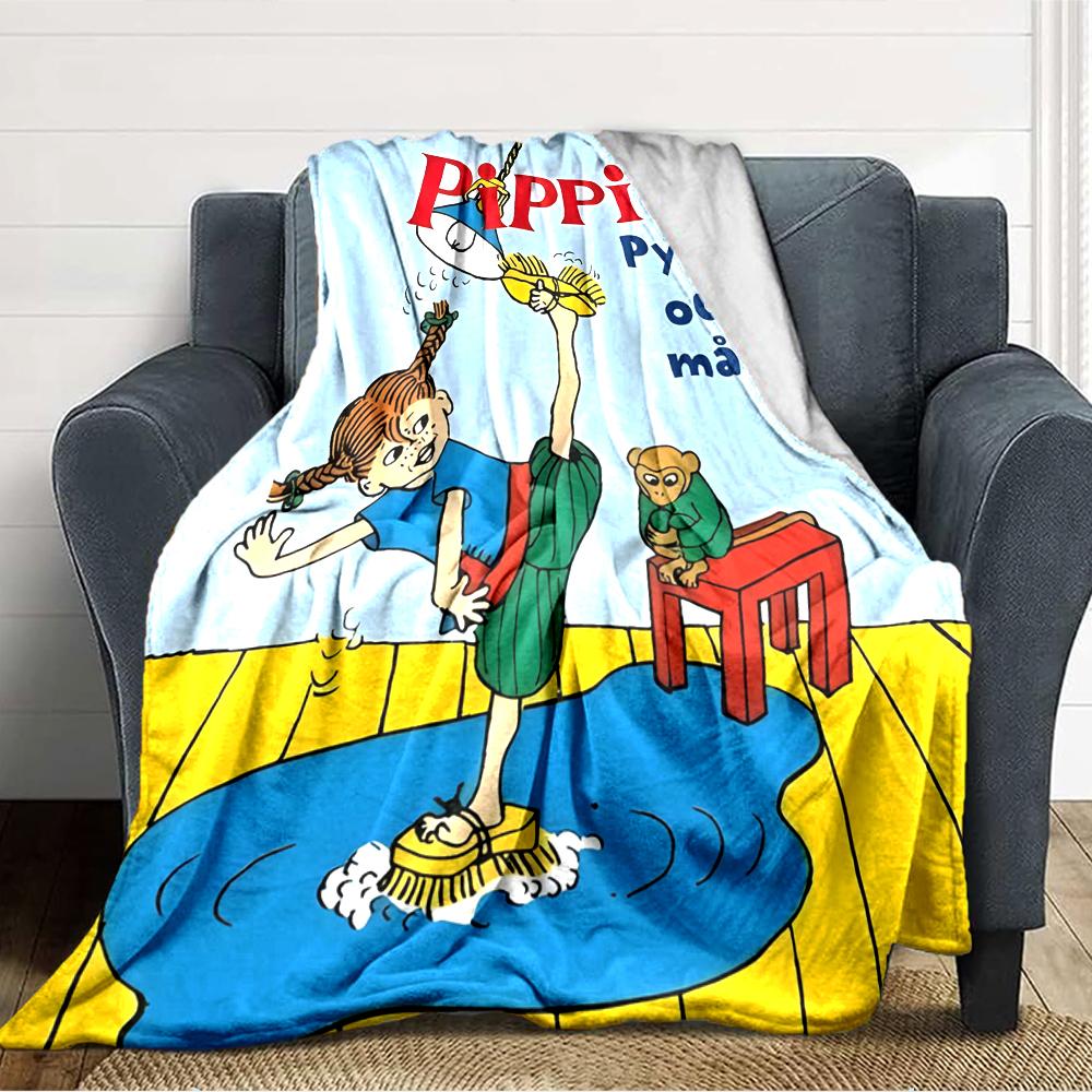 1pc Pippi Longstocking2 Blanket, Gift, for Men and Women, Soft Blanket, Good for Sofa Bed Couch Travel, Lightweight Flannel Blanket