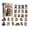 Милые ornaments в форме собаки, Адвент-календарь на 24 дня, Плоские 2D ornaments-подвески в виде чихуахуа, Ежедневная подарочная коробка-сюрприз, Разные акриловые подвески для праздника