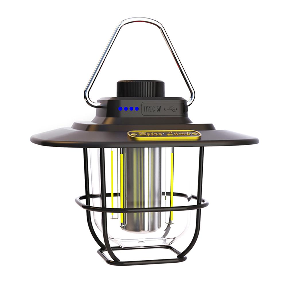 LED Camping Lamp Retro Hanging Tent Lamp Waterproof Dimmable Camping Lights Outdoor Tent Lamp Emergency Light Lantern