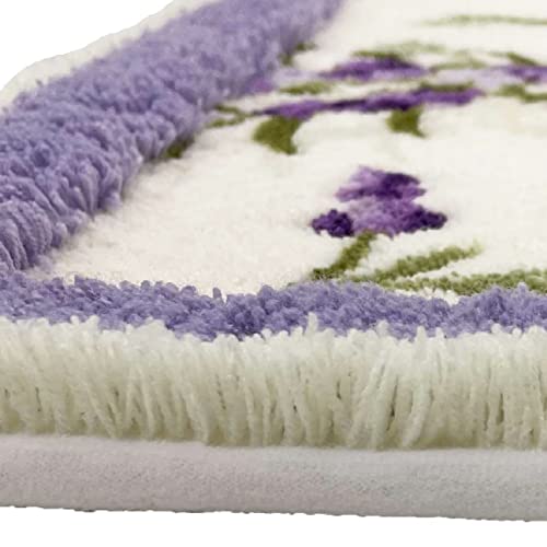 Коврик для туалета Senko S.D.S Lavender Long, Прибл.. 80 x 65 см, Фиолетовый цветочный принт, Антибактериальный и устойчивый к запахам, Сделано в Японии, Номер продукта 32686