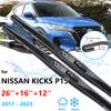 3x для Nissan Kicks P15 2017 ~ 2023, набор передних и задних щеток стеклоочистителя, щетки, лобовое стекло, лобовое стекло, UJ, крючок для автомобиля