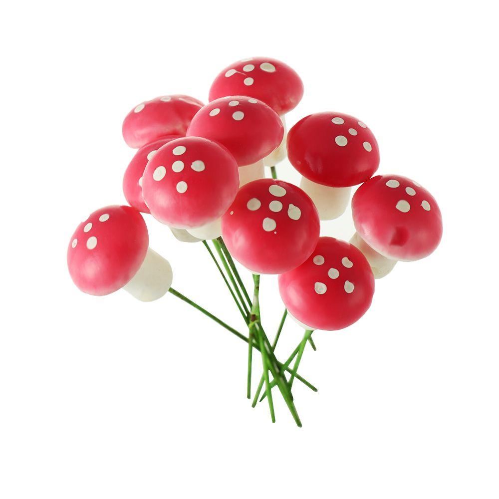 Ornament Stakes Resin Crafts Potted Plants Decor Miniature Figurine Artificial Foam Mini Mushroom
