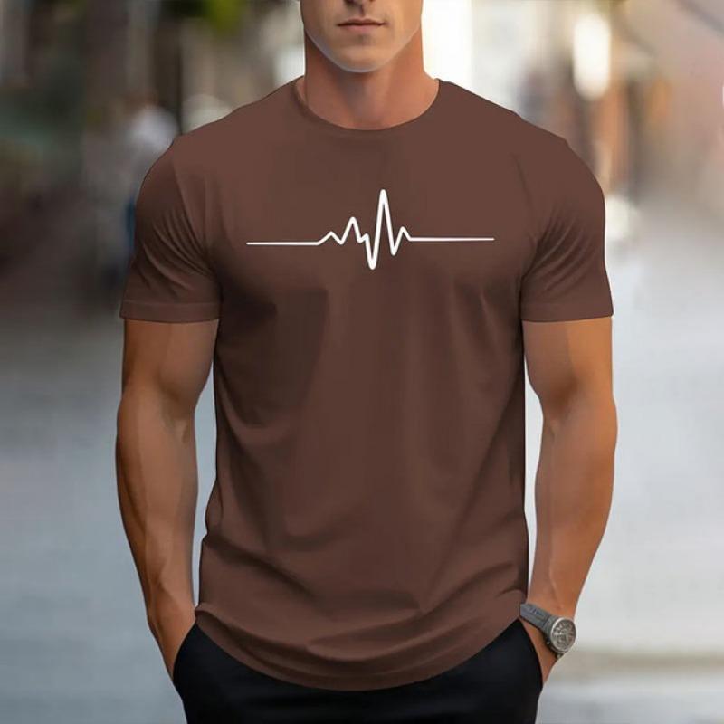 Мужская летняя простая дышащая футболка с коротким рукавом и круглым вырезом, повседневная футболка с буквенным принтом, модная уличная футболка с фото в стиле темперамент