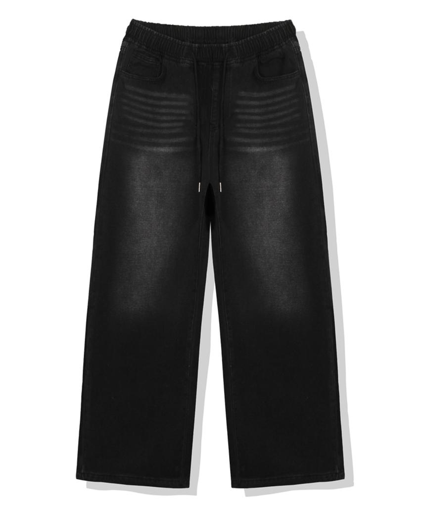 ULIFEZIP Tarin Banding Wide Washed Denim Pants 3 Colors [Ulzd_0052]
