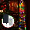 Santa Claus Doll Climbing Ladder LED String Lights Indoor Outdoor, USB/Solar Charging with Remote, Window Garden Christmas Decor