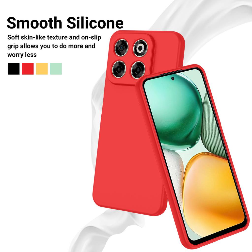 For ZTE Blade V70 Case Drop Proof Liquid Silicone Soft Lining Back Phone Cover with Hand Strap