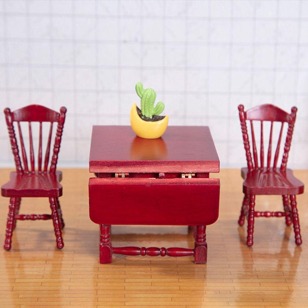 1/12 Dollhouse Miniature Table Furniture Toys Wooden Table Doll House Decoration Simulation Chair