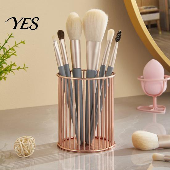 Stylish Pen Holder For Office Metal Holder, Nordic Desk Organizer for Makeup Brushes, Electroplated Cup Anti-Rust Multifunctional Storage Basket