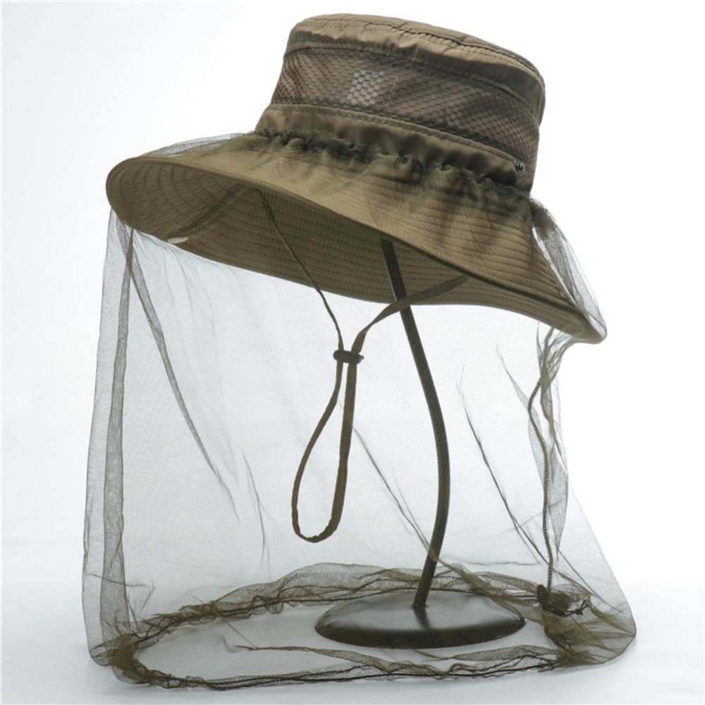 Protector Camouflage Hat-Veil Mosquito Net Hat Anti Bee Hat Insect Mesh Hat Outdoor Fishing Sun Cap