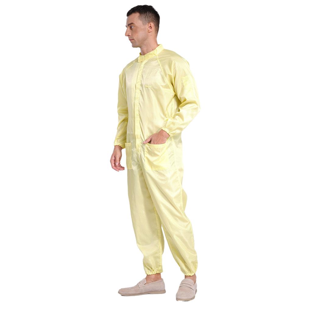 Stand Collar Front Zip Jumpsuit M-5XL - Mens Adults Anti-static Dustproof Full-body Coveralls for Workshop Worker