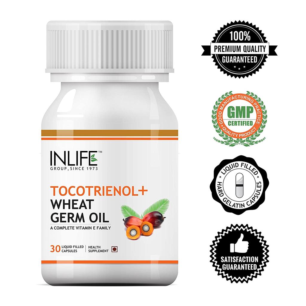 Токотриенол и масло ростков Пшеницы (30 кап), Tocotrienols + Wheat Germ Oil,  INLIFE
