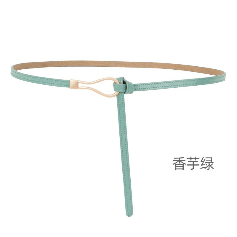 Четыре сезона в наличии новый женский кожаный тонкий ремень без отверстий дизайн декоративный пояс для платья с уплотнителем на талии универсальный двухслойный кожаный ремень