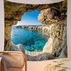 VIKAMA Ocean Wall Tapestry Landscape Forest Waterfall Lotus Cloth Wall Hanging Tapestries Decor Wall Carpet Beach  Decor Tapestr