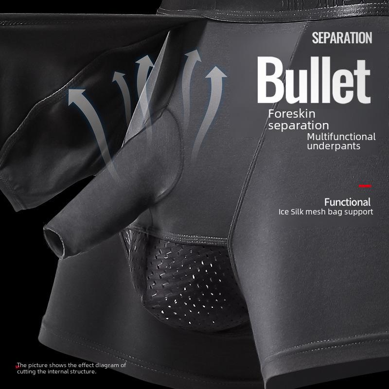 Мужские трусы-боксеры Bullet средней талии из сетки Ice Silk