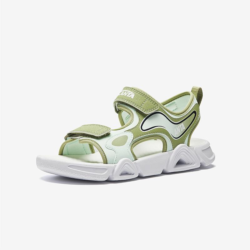 Anta Уличная серия Модные Удобные Универсальные Пляжные туфли с открытым носком Детские сандалии Крутой зеленый Дендробиум-зеленый A312426933H-5