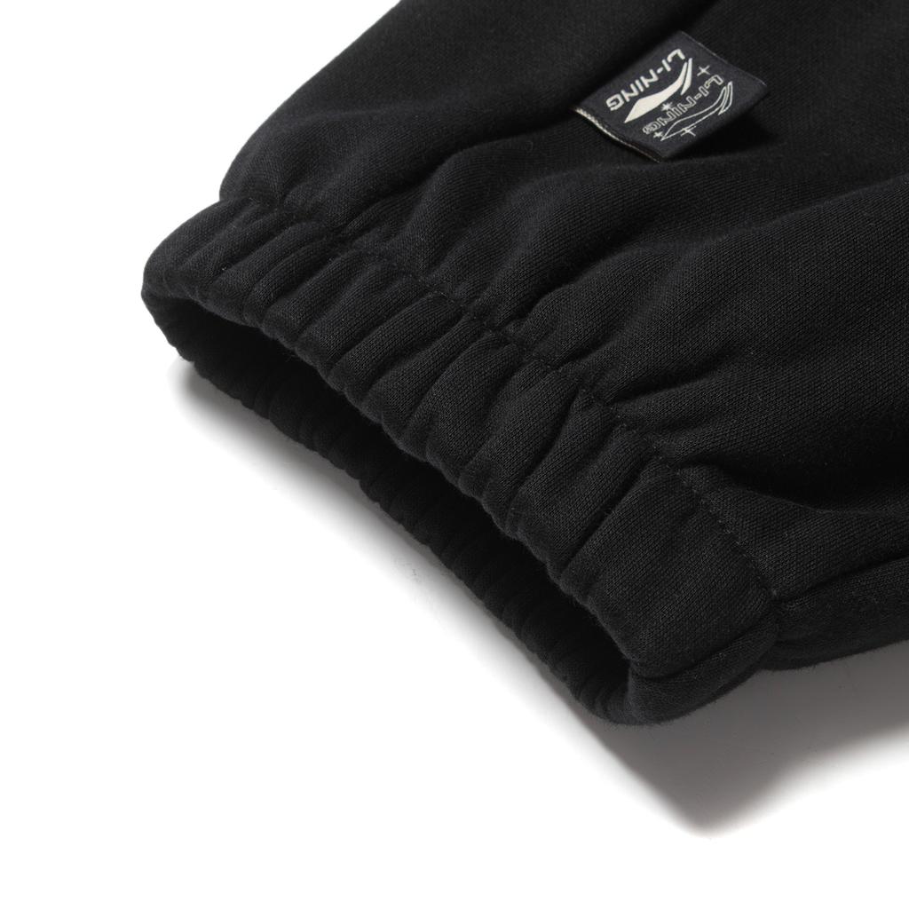 Li-Ning Удобные простые повседневные универсальные свободные трикотажные спортивные брюки женские низы черного цвета AKLU868-8