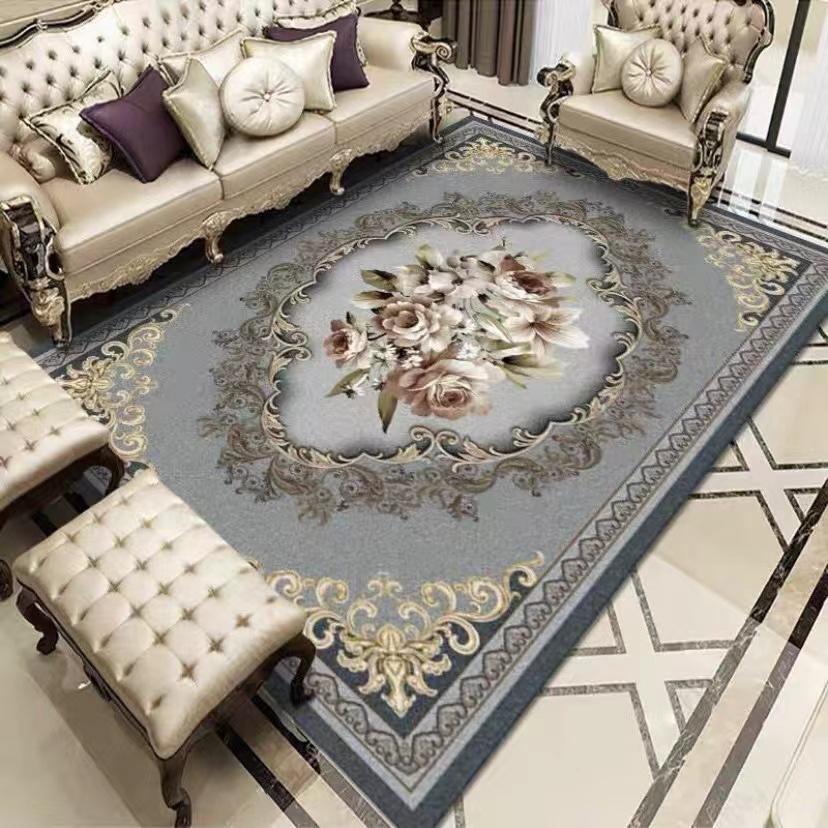 European Retro Floral Large Carpet for Living Room Luxury Decoration Rug Non-slip Bedroom Cloakroom Washable Soft Mat  Rugs