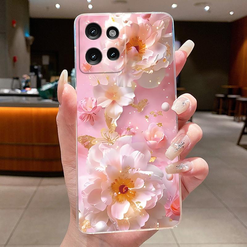 Case For Motorola Edge 50/Edge50 Neo/Moto S50/Edge 50 Pro Capa Flower Butterfly Protective Shell Soft Silicone TPU Phone Cover