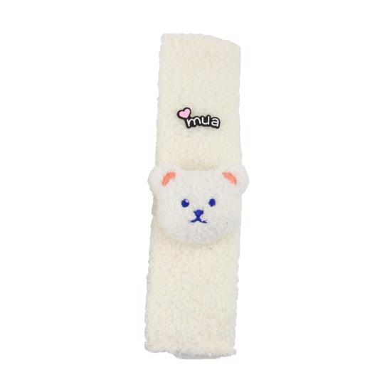 Cute Bear Decor Car Seat Belt Strap Cover Fastener Tape Soft Plush Seat Strap