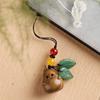 Cartoon Pear Key Chain Sandalwood Chinese Style Key Ring Charm Bag Pendant Car Key Chain