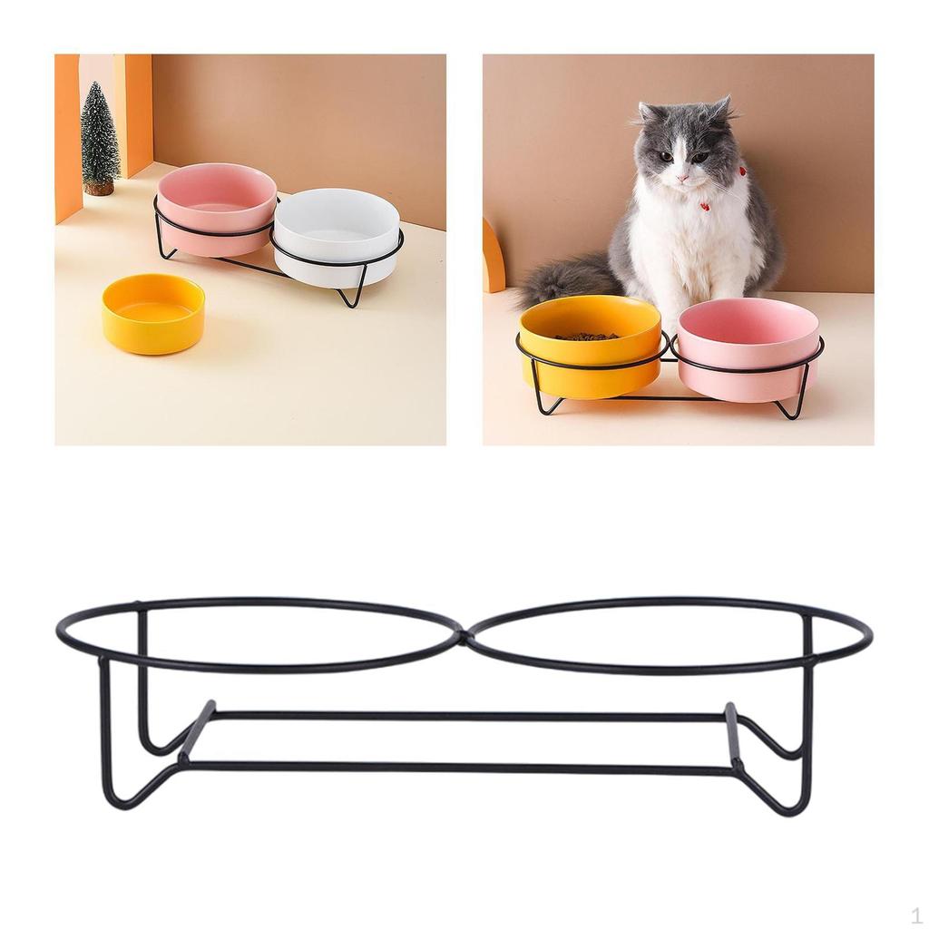 Elevated Bowl Stand Carrier Solid Metal Lightweight Accessories Iron Frame Feeding Station for Dogs
