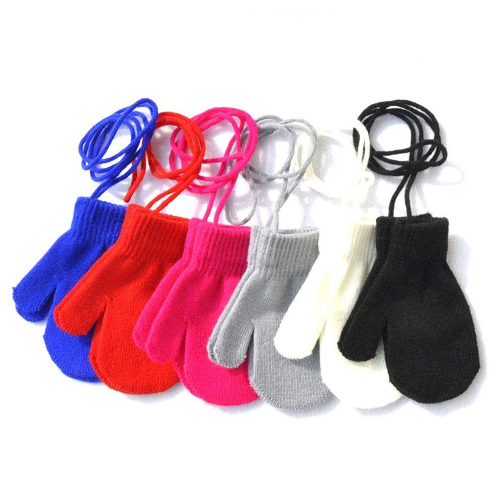 1-4 Years Anti-lost Baby Boys Girls Kids Gloves Thick Warm Sports Gloves Knitted Mittens