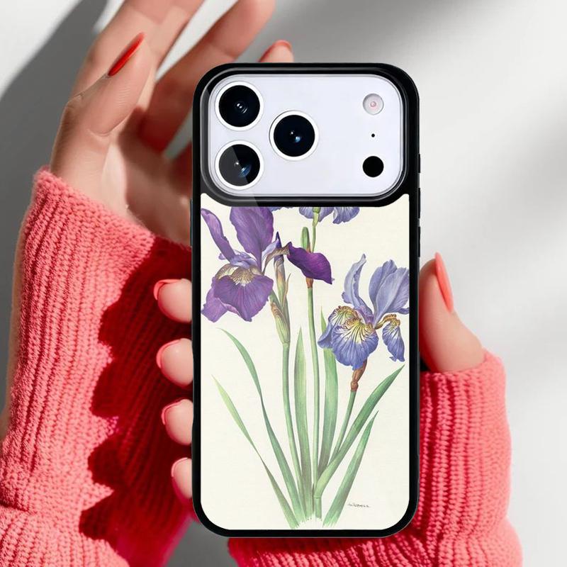 Чехол для телефона 'Голубой ирис' для iPhone 17 16 15 14 13 Pro Max Задняя крышка для 12 11 Pro Coque