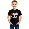 Summer Round Neck 3D Game Console Printed Top Fashionable Casual Short Sleeved Children's Boy T-shirts