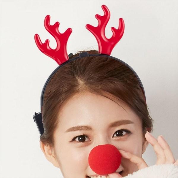 Party Pang Christmas LED Light-up Rudolph Horn Headband