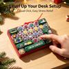 Tactile Feedback Fidget Tool 26-Key Keyboard Toy, Cartoon Christmas Push Bubble Keyboard, Stress Relief Desk Toy Mini for Backpack Purse Charm