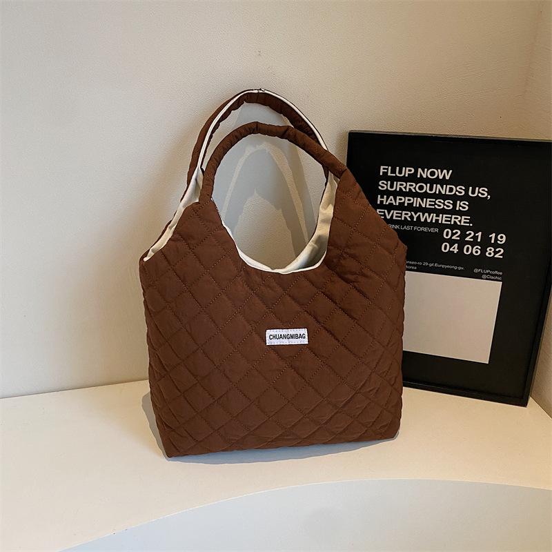 Niche Simple And Versatile Shoulder Bag Commute To Work Autumn And Winter Trend Fashion Cotton Clothes Tote Bag