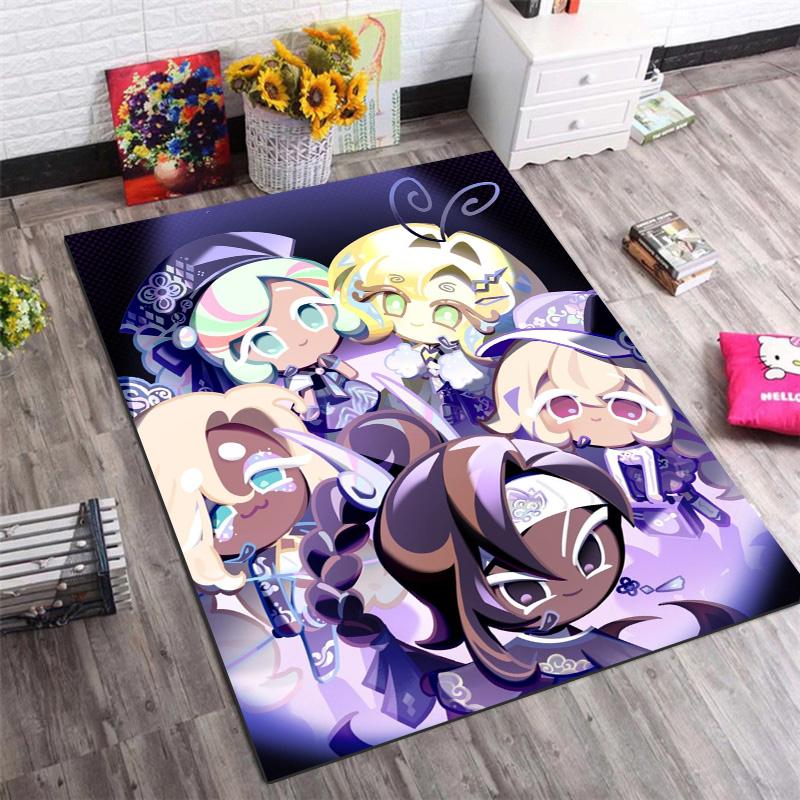 Ковер для пола Cookie Run Kingdom Circus Area Rug, Мультяшные персонажи-печеньки, Нескользящий коврик для пола