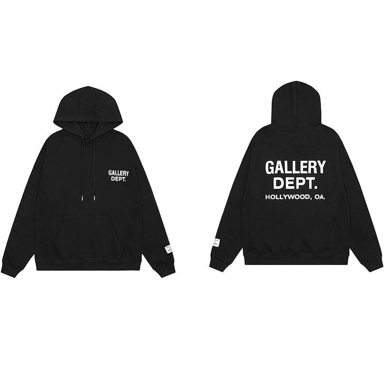 GALLERY DEPT Ink Splatter Graffiti Unisex Cotton Hoodie Set - Autumn Loose Fit