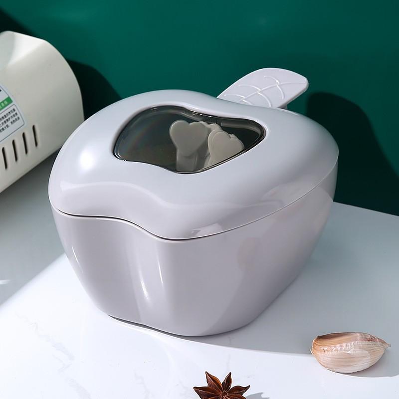 Creative Apple Shaped Multi Grid Design Seasoning Box Comes With 4 Spoons Perfect For Salt Sugar And Various Seasoning