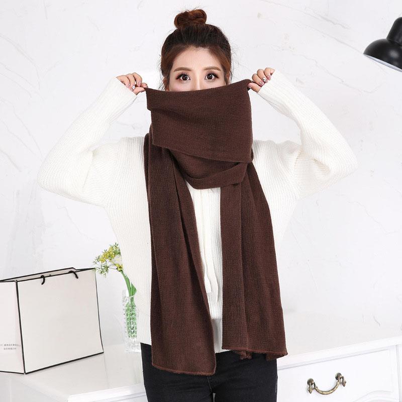 1PC Solid Women Men Scarf Knitted Unisex Thick Warm Winter Long EMA