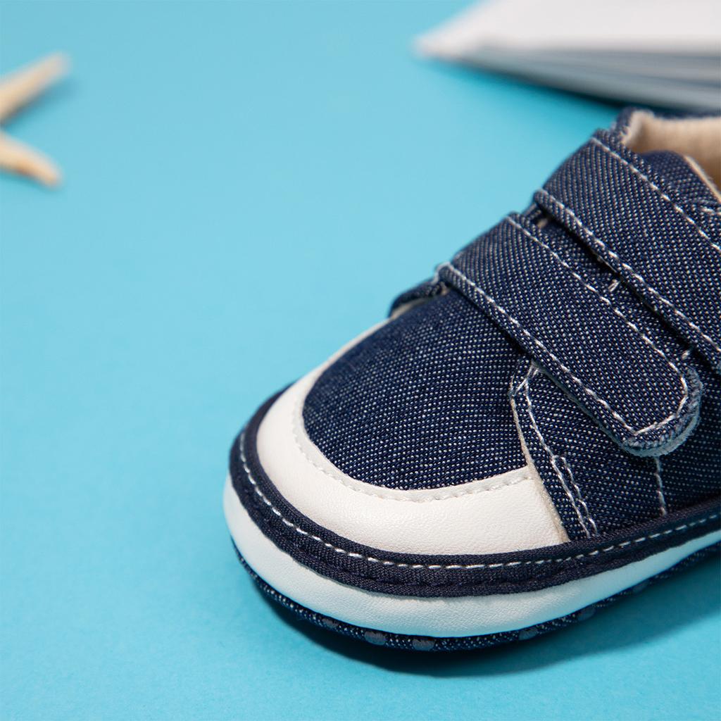 Spring and Autumn New 0-12 Months Baby Double Lap Belt Soft Step Bottom Non-slip Toddler Shoes Baby Shoes