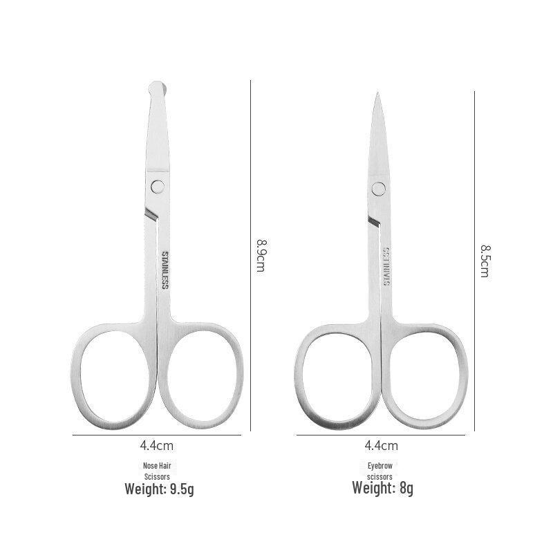 Precision Stainless Steel Nose Hair Scissors - Beauty Tools for Eyebrows & Trimming Small Hairs