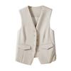Women Single Breasted Sleeveless Vest Open Front Office Work Blazer Casual V