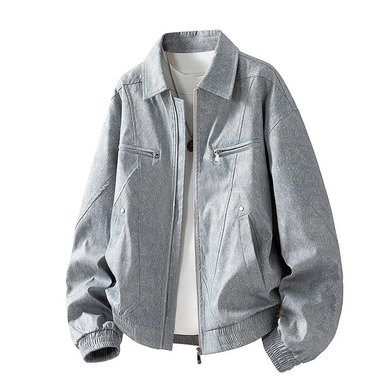 Functional Jacket Men's Autumn Casual Loose Oversized Retro Lapel Jacket