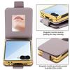 Чехол-зеркало для макияжа для Galaxy Z Flip7 Flip6 Flip5 4 lipВсесторонний Защитный Ручной Scrave Ремешок на руку Flip Складывающаяся Крышка
