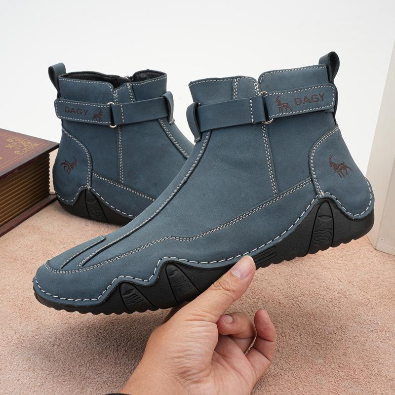 2024 Ретро-сапоги, мужская обувь из натуральной кожи, большие мужские туфли с высоким берцем