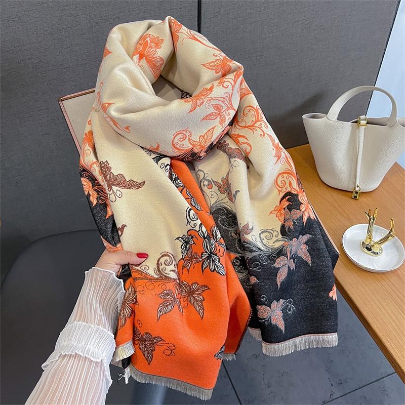 Fashion Luxury Thicken Warm Winter Women Scarf Imitation Cashmere Shawl Pashmina Scarves Female Wrap Blanket Ladies Poncho