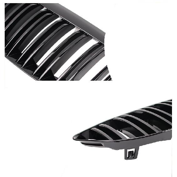 Glossy Black Single Line Style Car Front Bumper Grilles For BMW 6 Series E63 2003-2010 Matte Racing Grill Accessories