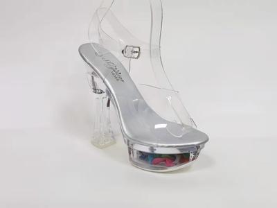 Женские сандалии10365, женские босоножки на платформе, каблук 15 см, 6,5 см, 2022, прозрачная платформа с цветком для ночного клуба, сексуальное шоу, LFD