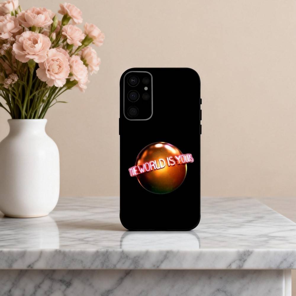 T-The World Is Yours S-Scarfaces Phone Case For Samsung S25,24,23,22,30,21,10,9,Ultra,Plus,Lite,FE,4,5 G Soft Black Case