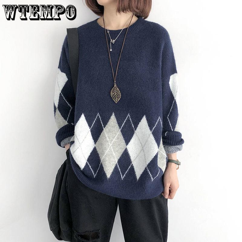 Spring and Autumn Women's Sweater Thickened Thermal Undercoat Medium Long Sweater Loose Pullover Long Sleeve Sweater