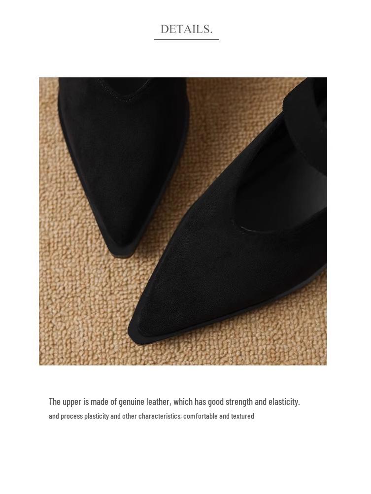 Французские ретро туфли Мэри Джейн на высоком каблуке - Изысканный стиль Весна/Осень 2025 для женщин с острым носком, идеально подходят к юбкам.