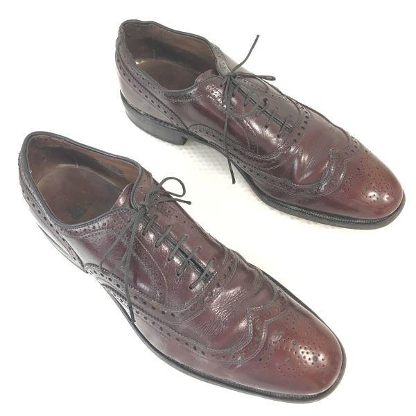 Allen Edmonds McAllister Vintage Full Brogue Wingtip Shoes 9.5D 27-27.5cm Burgundy(USED)