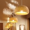Newest 26cm Bamboo Pendant Lamps Ceiling Lights Rattan Wicker Lustre Hand Knit Braiding Suspended Home Dining Braided Decor Hot